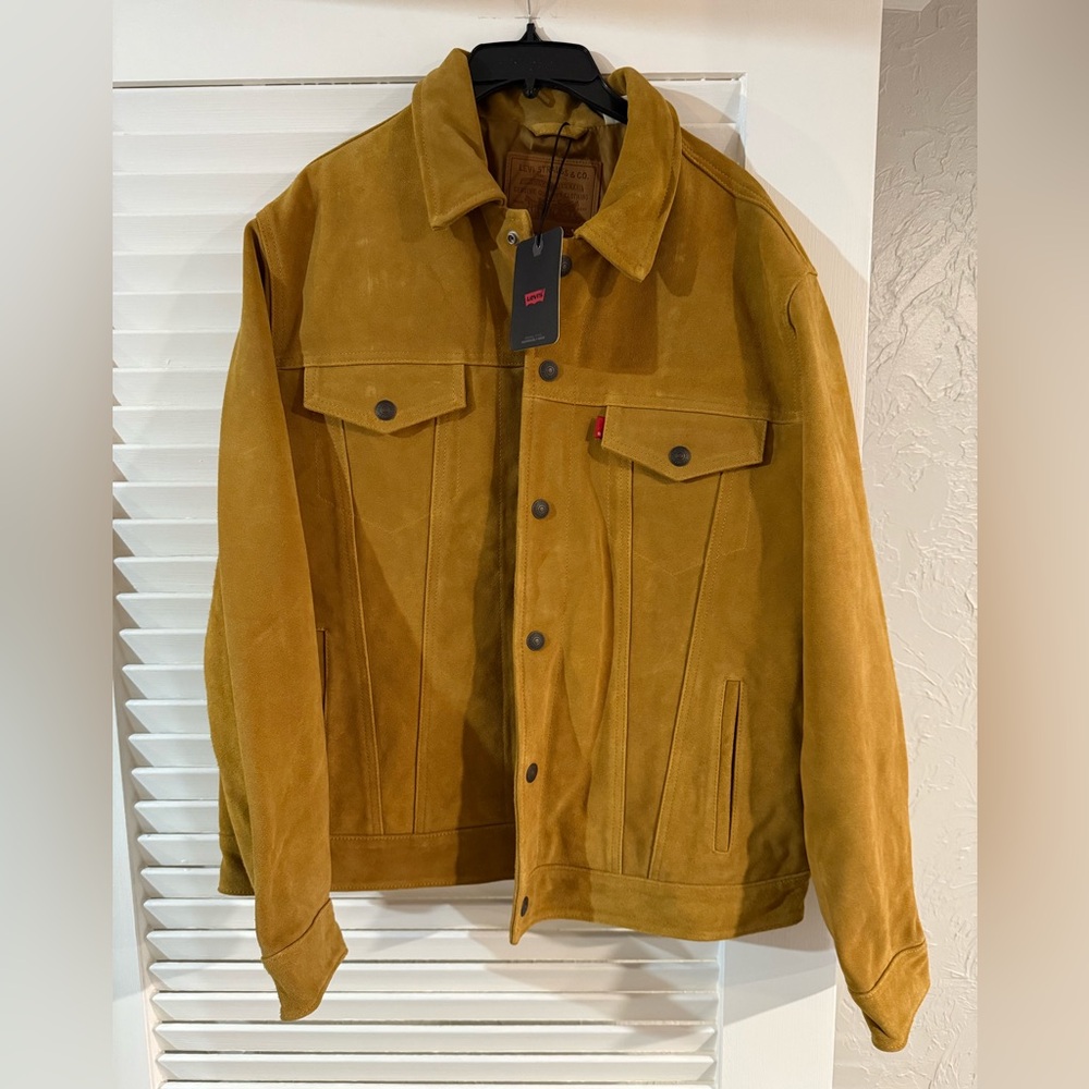 New Mens Levi Strauss Bovine Leather Western Jacket MSRP $495 Large